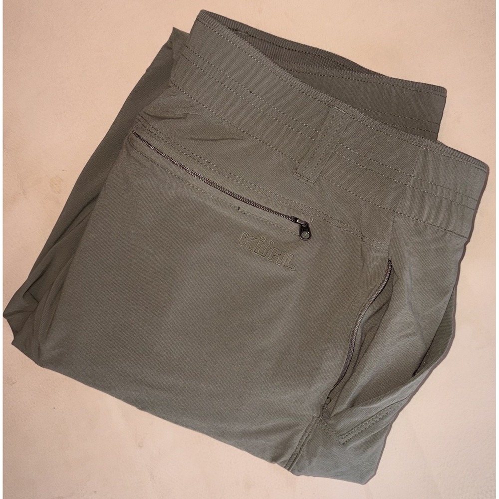 Kuhl Navigatr Pants Mens 33x36 Tan Stretch Water Repellent UPF Zip Pocket